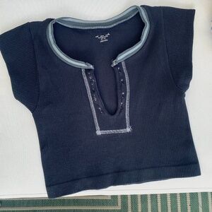 Urban Outfitters Go for Gold seamless top black crop